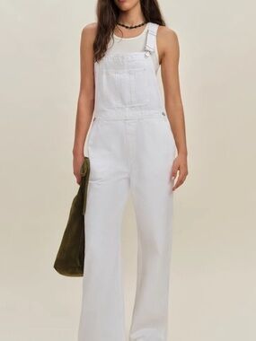 Reformation Arlo White Jean Overalls
